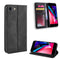 For iPhone SE 2022 / SE 2020 Magnetic Buckle Retro Crazy Horse Texture Horizontal Flip Leather Case , with Holder & Card Slots & Photo Frame(Black)