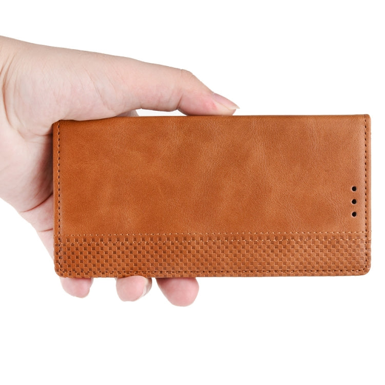 For iPhone SE 2022 / SE 2020 Magnetic Buckle Retro Crazy Horse Texture Horizontal Flip Leather Case , with Holder & Card Slots & Photo Frame(Brown)