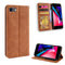 For iPhone SE 2022 / SE 2020 Magnetic Buckle Retro Crazy Horse Texture Horizontal Flip Leather Case , with Holder & Card Slots & Photo Frame(Brown)