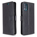 For Galaxy A51 Crazy Horse Texture Horizontal Flip Leather Case with Holder & Card Slots & Wallet & Photo Frame(Black)