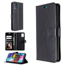 For Galaxy A51 Crazy Horse Texture Horizontal Flip Leather Case with Holder & Card Slots & Wallet & Photo Frame(Black)