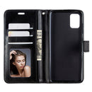 For Galaxy A51 Crazy Horse Texture Horizontal Flip Leather Case with Holder & Card Slots & Wallet & Photo Frame(Black)