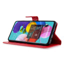 For Galaxy A51 Crazy Horse Texture Horizontal Flip Leather Case with Holder & Card Slots & Wallet & Photo Frame(Red)