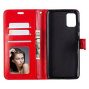 For Galaxy A51 Crazy Horse Texture Horizontal Flip Leather Case with Holder & Card Slots & Wallet & Photo Frame(Red)