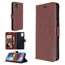 For Galaxy A51 Crazy Horse Texture Horizontal Flip Leather Case with Holder & Card Slots & Wallet & Photo Frame(Brown)