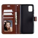 For Galaxy A51 Crazy Horse Texture Horizontal Flip Leather Case with Holder & Card Slots & Wallet & Photo Frame(Brown)