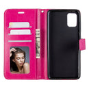 For Galaxy A51 Crazy Horse Texture Horizontal Flip Leather Case with Holder & Card Slots & Wallet & Photo Frame(Rose)