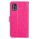 For Galaxy A51 Crazy Horse Texture Horizontal Flip Leather Case with Holder & Card Slots & Wallet & Photo Frame(Rose)