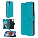 For Galaxy A51 Crazy Horse Texture Horizontal Flip Leather Case with Holder & Card Slots & Wallet & Photo Frame(Blue)