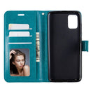 For Galaxy A51 Crazy Horse Texture Horizontal Flip Leather Case with Holder & Card Slots & Wallet & Photo Frame(Blue)