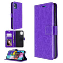 For Galaxy A51 Crazy Horse Texture Horizontal Flip Leather Case with Holder & Card Slots & Wallet & Photo Frame(Purple)