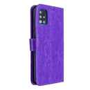 For Galaxy A51 Crazy Horse Texture Horizontal Flip Leather Case with Holder & Card Slots & Wallet & Photo Frame(Purple)