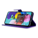 For Galaxy A51 Crazy Horse Texture Horizontal Flip Leather Case with Holder & Card Slots & Wallet & Photo Frame(Purple)