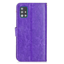 For Galaxy A51 Crazy Horse Texture Horizontal Flip Leather Case with Holder & Card Slots & Wallet & Photo Frame(Purple)
