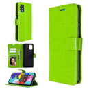 For Galaxy A51 Crazy Horse Texture Horizontal Flip Leather Case with Holder & Card Slots & Wallet & Photo Frame(Green)