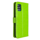 For Galaxy A51 Crazy Horse Texture Horizontal Flip Leather Case with Holder & Card Slots & Wallet & Photo Frame(Green)
