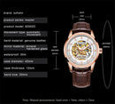 Ochstin 2002C Men Automatic Hollow Leather Mechanical Watch Business Waterproof Night Light Men Watch Mechanical Watch(Black)