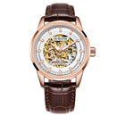 Ochstin 2002C Men Automatic Hollow Leather Mechanical Watch Business Waterproof Night Light Men Watch Mechanical Watch(Coffee)