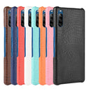 For Sony Xperia L4 Shockproof Crocodile Texture PC + PU Case(Black)