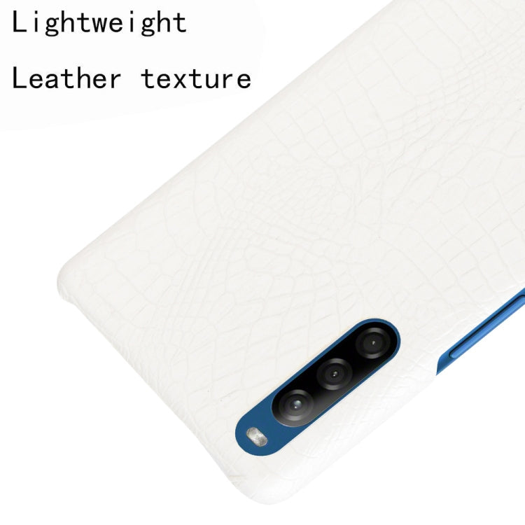 For Sony Xperia L4 Shockproof Crocodile Texture PC + PU Case(White)