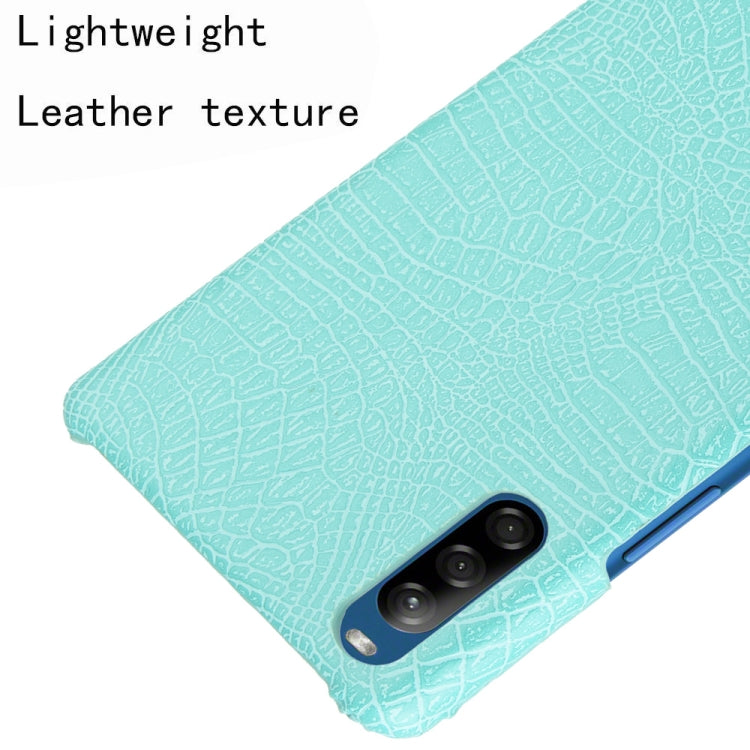 For Sony Xperia L4 Shockproof Crocodile Texture PC + PU Case(Light green)