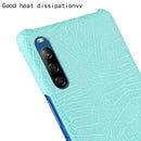 For Sony Xperia L4 Shockproof Crocodile Texture PC + PU Case(Light green)