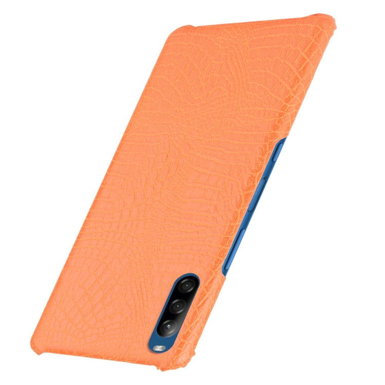For Sony Xperia L4 Shockproof Crocodile Texture PC + PU Case(Orange)
