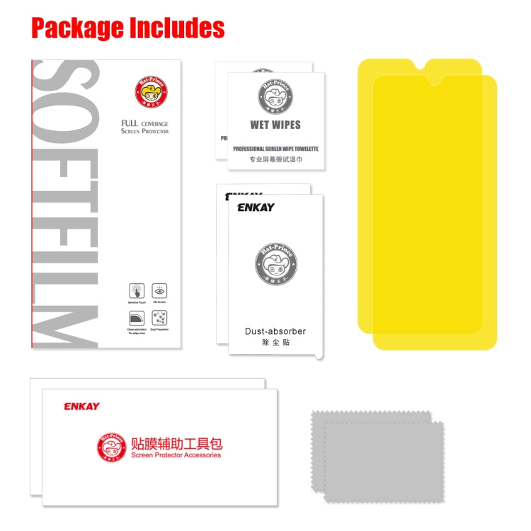 For Galaxy S20+ 2 PCS ENKAY Hat-Prince 0.1mm 3D Full Screen Protector Explosion-proof Hydrogel Film