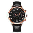 Ochstin 6105 Multi Function Watch Business Leisure Men Watch Waterproof Timing Quartz Watch Belt Watch(Rose Gold Black)
