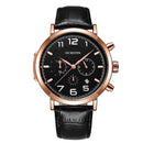 Ochstin 6105 Multi Function Watch Business Leisure Men Watch Waterproof Timing Quartz Watch Belt Watch(Rose Gold Black)