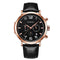 Ochstin 6105 Multi Function Watch Business Leisure Men Watch Waterproof Timing Quartz Watch Belt Watch(Rose Gold Black)