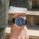 Ochstin 6105 Multi Function Watch Business Leisure Men Watch Waterproof Timing Quartz Watch Belt Watch(Rose Gold Black)