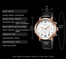 Ochstin 6105 Multi Function Watch Business Leisure Men Watch Waterproof Timing Quartz Watch Belt Watch(Rose Gold White)