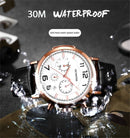 Ochstin 6105 Multi Function Watch Business Leisure Men Watch Waterproof Timing Quartz Watch Belt Watch(Coffee)