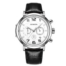 Ochstin 6105 Multi Function Watch Business Leisure Men Watch Waterproof Timing Quartz Watch Belt Watch(Silvery White)