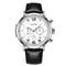 Ochstin 6105 Multi Function Watch Business Leisure Men Watch Waterproof Timing Quartz Watch Belt Watch(Silvery White)