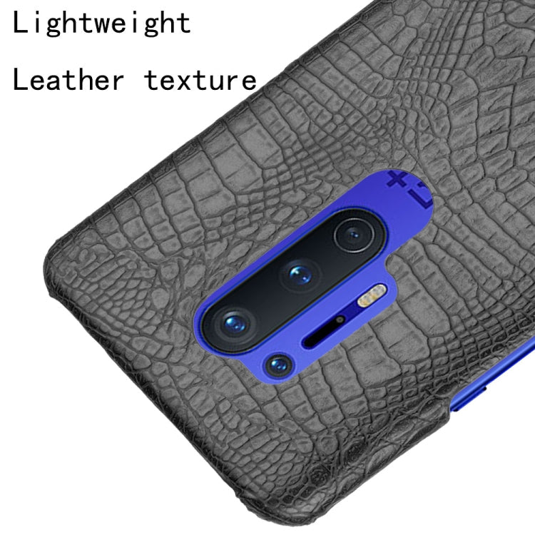For OnePlus 8 Pro Shockproof Crocodile Texture PC + PU Case(Bliack)