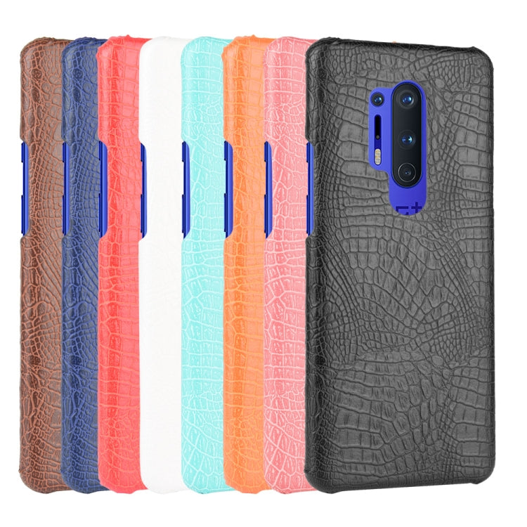 For OnePlus 8 Pro Shockproof Crocodile Texture PC + PU Case(Bliack)