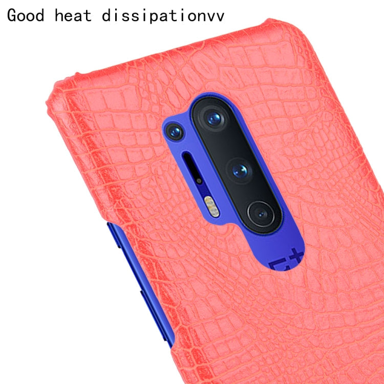 For OnePlus 8 Pro Shockproof Crocodile Texture PC + PU Case(Red)
