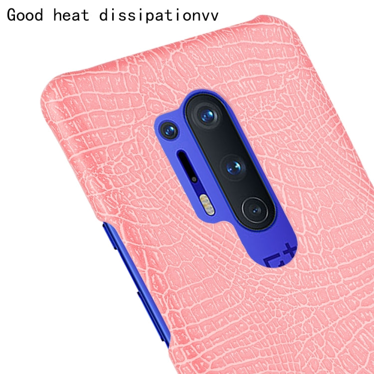 For OnePlus 8 Pro Shockproof Crocodile Texture PC + PU Case(Pink)