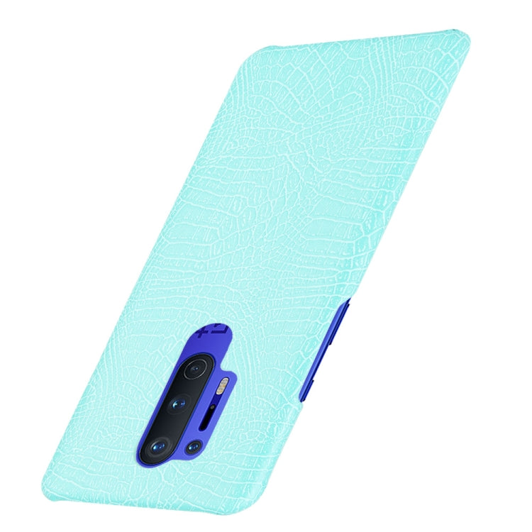 For OnePlus 8 Pro Shockproof Crocodile Texture PC + PU Case(Light green)