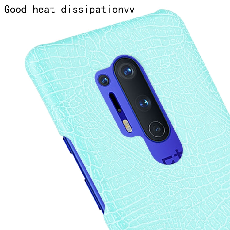 For OnePlus 8 Pro Shockproof Crocodile Texture PC + PU Case(Light green)