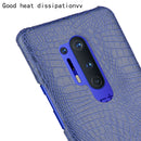 For OnePlus 8 Pro Shockproof Crocodile Texture PC + PU Case(Blue)