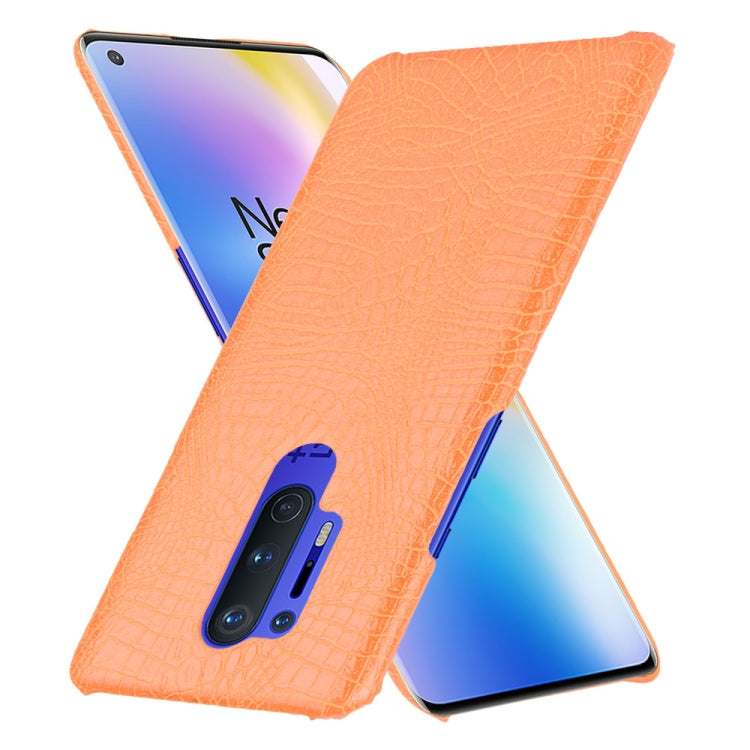 For OnePlus 8 Pro Shockproof Crocodile Texture PC + PU Case(Orange)
