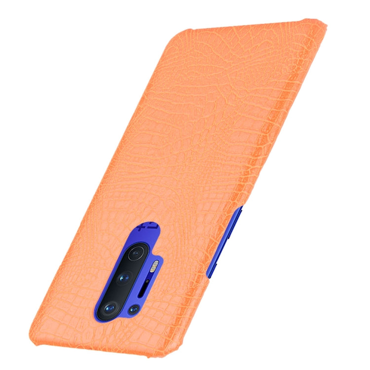 For OnePlus 8 Pro Shockproof Crocodile Texture PC + PU Case(Orange)