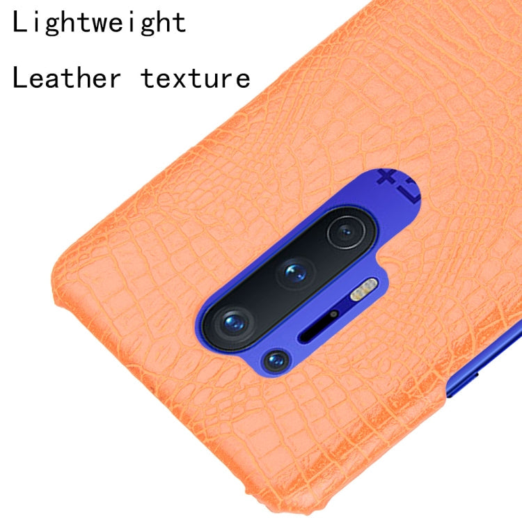 For OnePlus 8 Pro Shockproof Crocodile Texture PC + PU Case(Orange)