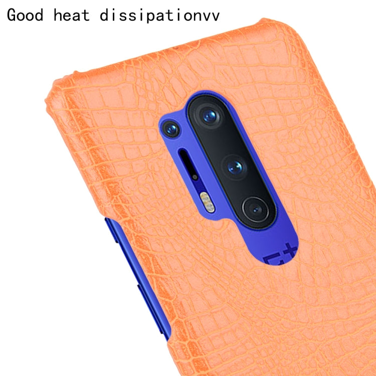 For OnePlus 8 Pro Shockproof Crocodile Texture PC + PU Case(Orange)
