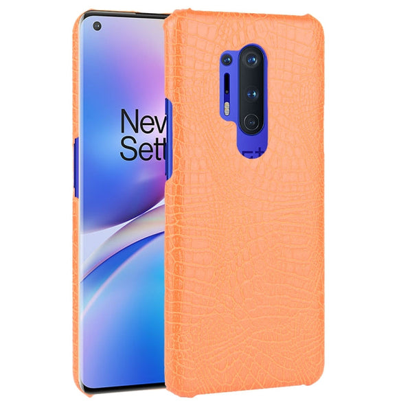 For OnePlus 8 Pro Shockproof Crocodile Texture PC + PU Case(Orange)