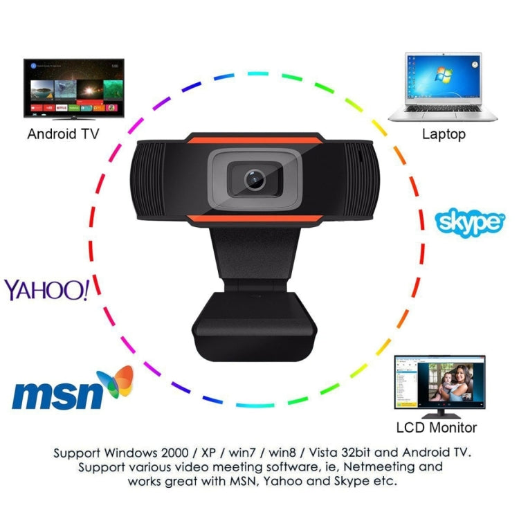 Webcam HD 480P PC Camera for Skype for Android TV Rotatable Computer Camera USB Web Cam