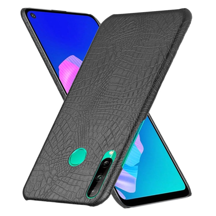 For Huawei P40 lite E/Y7p Shockproof Shockproof Crocodile Texture PC + PU Case(Black)